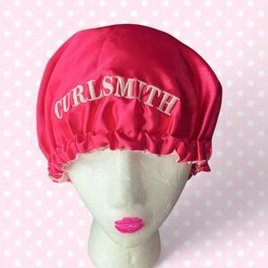 Curlsmith Women's Pink and Red Satin Hair Bonnet